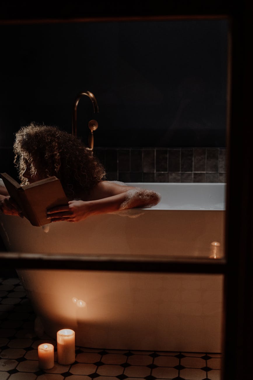 how to reclaim sensuality
woman in bathtub holding book